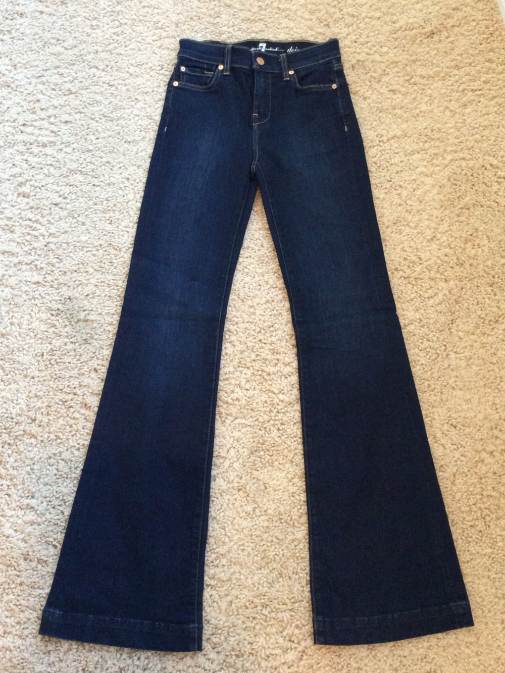 7 For All Mankind Dojo Dark Indigo Flare Jeans